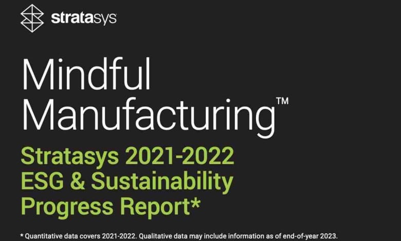 Stratasys publishes second ESG and sustainability report. Results include 441,339 kWh of energy generated by solar panels, and more.