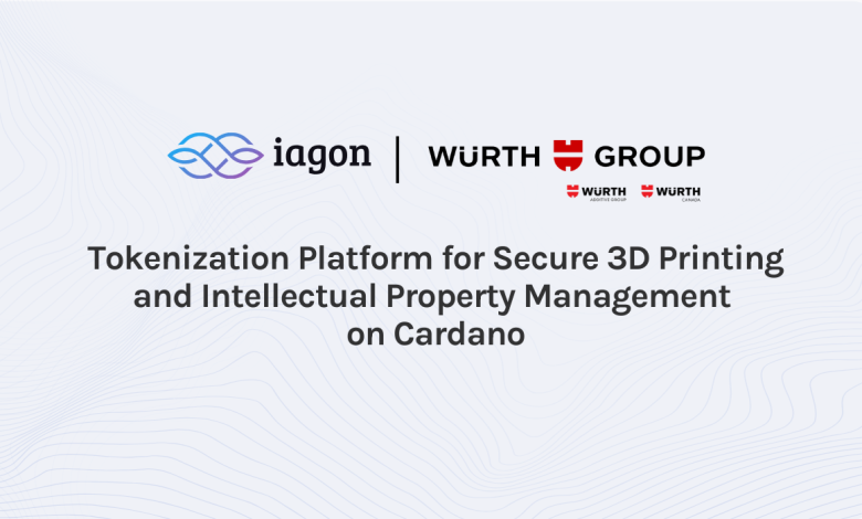 Iagon and Würth Group secure 3D printing IP with a tokenization-based solution leveraging the Cardano blockchain.