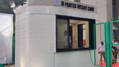 IIT Bombay inaugurates 3D printed concrete security cabin - produced in less than 30 hours using a customized concrete mixture.