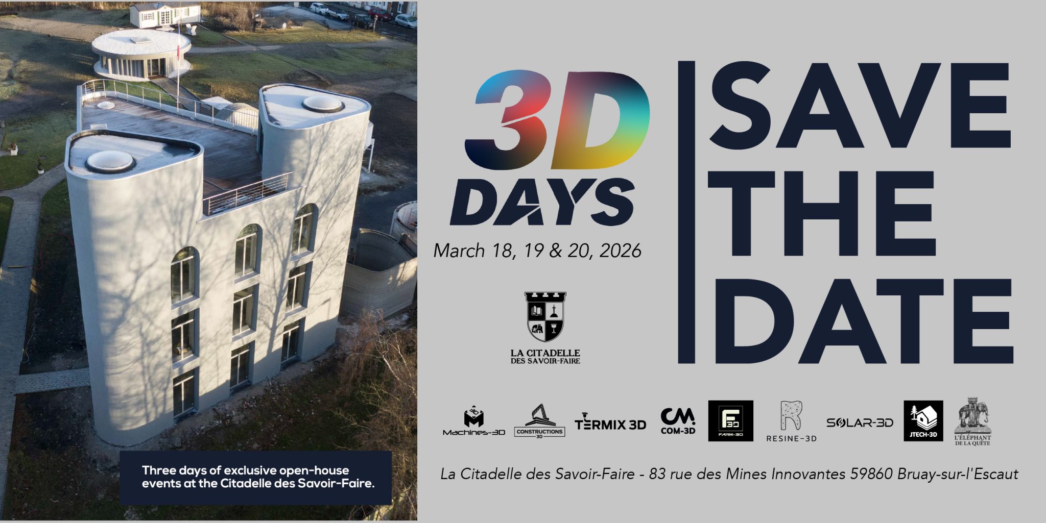 Constructions-3D met en avant l’impression 3D béton lors des “3D Days 2026”