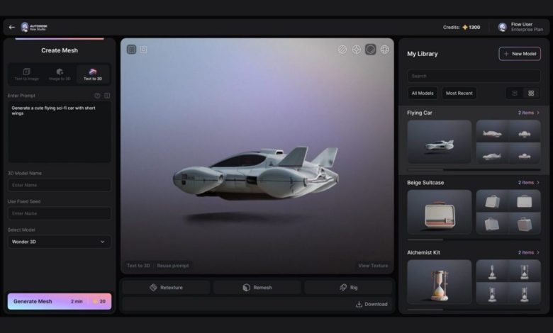 Autodesk adds Wonder 3D generative model to Flow Studio