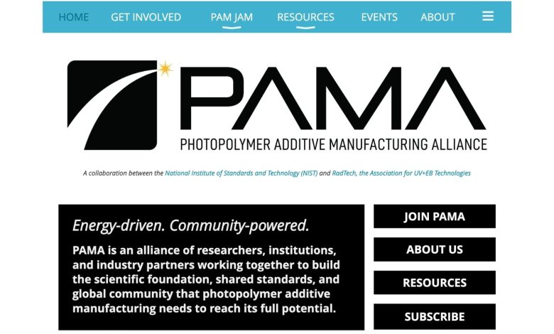 New PAMA website and monthly research series for photopolymer AM community